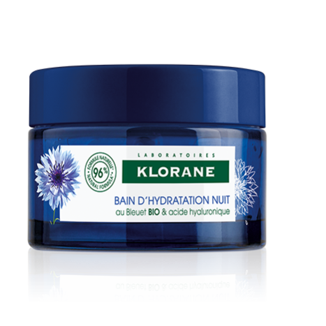 KLORANE BLEUET Night aqua mask with organic blue mistletoe and hyaluronic acid 50ml